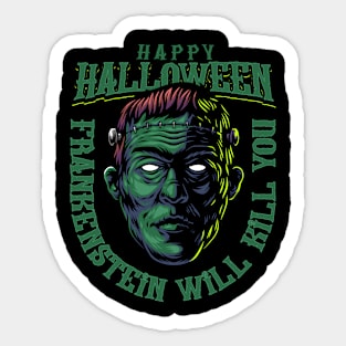 Halloween - Frankenstein Illustration Sticker